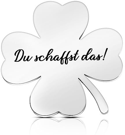Photect Kleeblatt Glücksbringer Du Schaffst Das Handschmeichler Vierblättriges Kleeblatt Viel Glück Geschenk Glücksklee Glücksbringer für Prüfung Abitur Aufmunterung Genesung Geschenk Kinder Familien