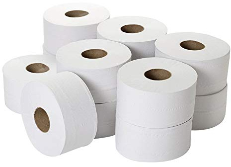 Mini Jumbo Toilet Rolls, Essential White Toilet Rolls, 2 Ply, 150m, Pack of 12