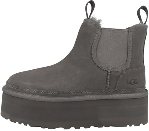 UGG Women's Neumel Platform Chelsea Classic Boot, Grey, UK 8