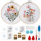 HAOYULUO Embroidery kit,Blumenmuster-Pflanzen Stickerei set,Mit 2 Bambus-Stickrahmen, Anleitung und Werkzeug, DIY Art Stickset für anfänger,Sticken set erwachsene,Sticken Kunsthandwerk