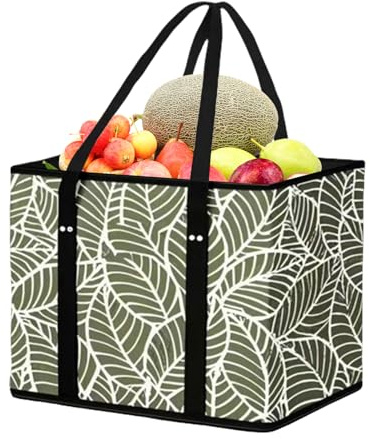 Sacs Réutilisables Pour Courses Sac à Provisions Pliable avec Poignée pour | Poche de Rangement Grande Contenance Forme Boîte Stable pour Journées Plage Pique-Niques