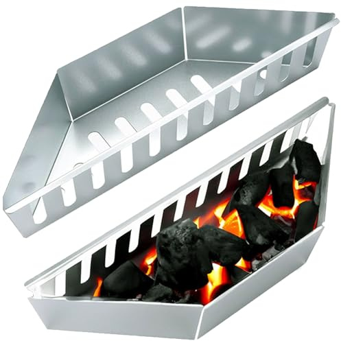 SYXLS 2PCS Cestas Para Carbón, Calor Directo e Indirecto Para Grill Hervidor de 39 cm, Soporte de Combustible de Carbón Para Piezas, Fácil de Limpiar, Se Puede Superponer Para Almacenar