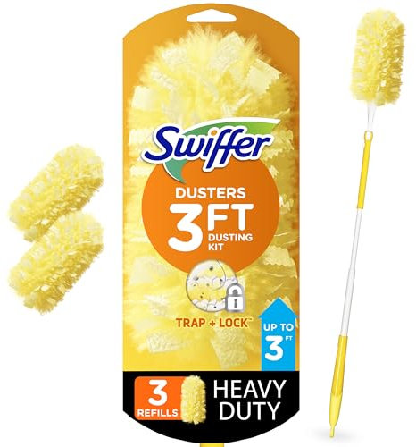 Swiffer 360 Dusters Extendable Handle Starter Kit, 3 Count Duster Refill