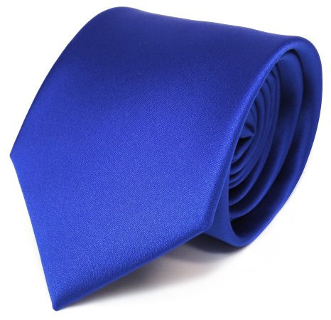 TigerTie Herren Krawatte – Klassische 8 cm Satin-Krawatte in blau royalblau einfarbigem Design, ideal für Geschäftstermine, festliche Anlässe und die Freizeit