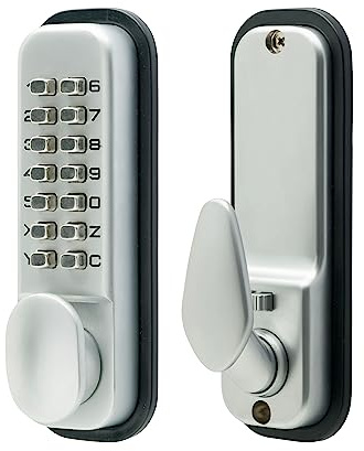 Sterling S2235 digital dörr med 14-knapps och håll tillbaka funktion – satinkrom