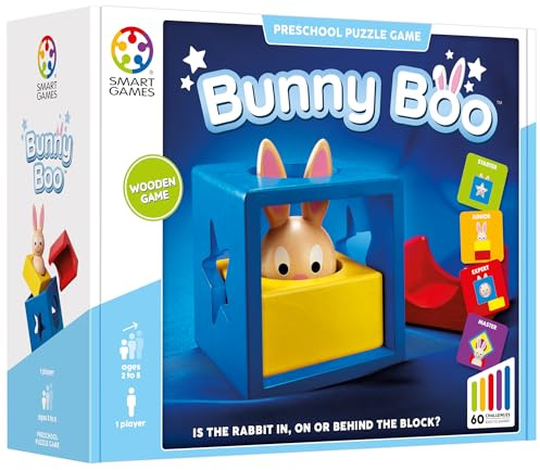 SmartGames - Bunny Boo, Preschool Puzzle Game with 60 Challenges, 2+ Years