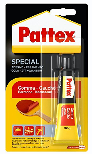 Pattex Special Gomma, Adesivo per Incollaggio Rapido di Gomma, Tessuti Gommati, Riparare Suole Gommate, Fissare Guarnizioni, Resiste all'Acqua e Temperature Elevate fino a 70°C, Trasparente, 30g