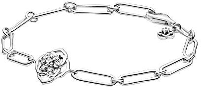 PANDORA Rose Petals 599409C01-16 Chain Bracelet Sterling Silver with Zirconia Size: 16 cm, 16 cm, Non-Precious Metal, Cubic Zirconia