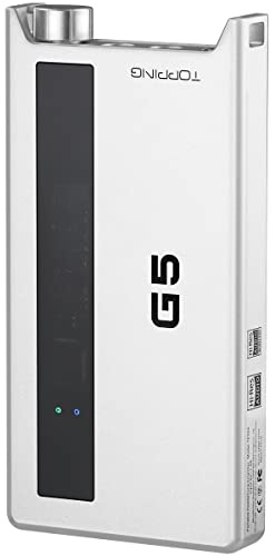 Topping G5 Amplificador y DAC portátil Hi-Res de Diseño Compacto, Color Plata