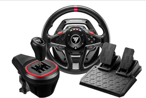 Thrustmaster T128 Force Feedback Racing Wheel with Magnetic Pedals + TH8S Shifter Add-On, 8-Gear Shifter Compatible with PlayStation and PC