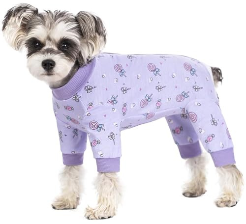 Dog Surgery Recovery Suit, Dog Onesie for Surgery Female Male Dogs, Dogs Pajamas Long Sleeve, Small Dogs Onesie, Abdominal Wound Bandages Surgical Suit, Cat Recovery Suit for Shedding Skin Disease