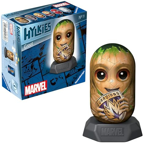 Ravensburger Marvel Hylkies Figures Groot - Collectable Toys and Gifts for Kids and Adults Age 6 Years Up - 3D Jigsaw Puzzles - Guardians of The Galaxy