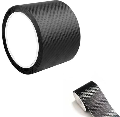 Armastuse Protecteur de seuil de Garde de Porte de Voiture, 5CM×10M,Fibre de Carbone Film de Protection Autocollant pour portière de Voiture,Pare-Chocs Avant et arrière