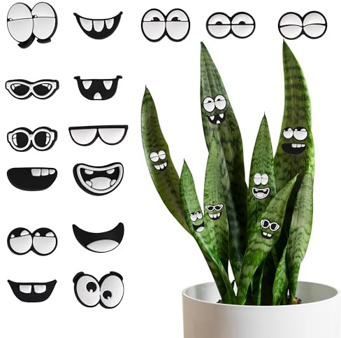 Plant Magnets for Potted Plants - Cute Plant Eyes & Face Decorations - Funny Plant Gifts for Indoor Plant Lovers - Unique Houseplant Accessories - Plant Lady Gift Ideas (15 pcs)