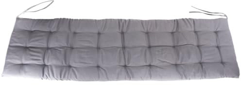 Auflage für Gartenbank 150 x 40 x 4 cm Sitzpolster mit Steppung und Bändchen, Farbe:grau