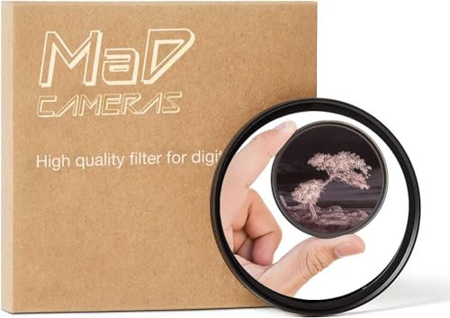 MaD Camera - 72mm R85 IR Infrared Filter - 850nm Premium DSLR Lens Filter for High-Contrast Black & White Photography - Ideal for Landscape & Still Life