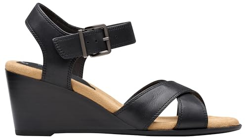 Clarks - Emmalae Iris, Sandalia De Las Mujeres, Black Leather,