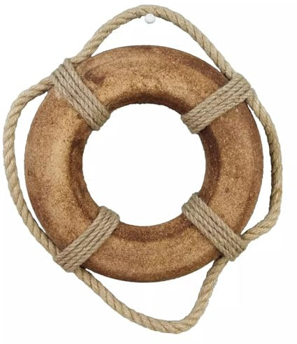 Deko Rettungsring im Antik-Look Ø 21,5cm Maritime Wand Dekoration MDF (SL)