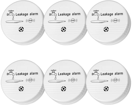 Fuers Wassermelder Wassersensor 6 Stück Wassermelder Wasseralarm mit Batterie 90 dB Wasserstandssensor Wasserwächter Wasserstandsmelder Wasserwarner für Keller, Badezimmer, Waschküche, und Küchen