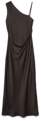 VERO MODA Vmnini Cia One Shoulder 7/8 Dress Wvn Ga Marrone Torta Al Cioccolato M