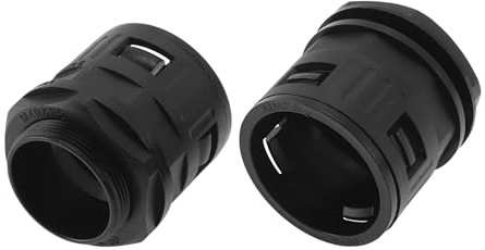 Partuto M40x1.5 Cable Glands 42.5mm 1.67 Bellows Quick Connector Straight | PA6 Nylon, Black, 2 Pcs, Direct Fit