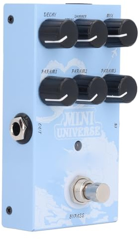 Walfront Mini Universe Reverb Effect Pedal 9 Verschiedene Reverb Sounds Classic Effect Sounds USB Typ C oder DC 9V -Adapter für Gitarrenzubehör