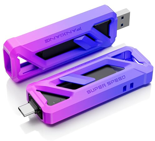 fanxiang PSSD 512GB, SSD Externo Portátil de Alta Velocidad 2050MB/s, Conector Deslizante USB-C 3.2 Gen2 y USB-A, Compatible con iPhone, Android, PC y Mac