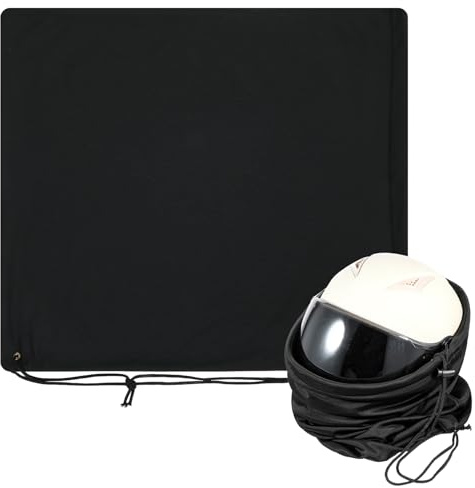 Sac de casque de moto léger en microfibre pour casque de moto, sac de transport pour le sport, l'équitation, les voyages, avec cordon de serrage de verrouillage (noir)
