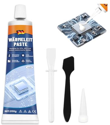 200 g, pasta termica CPU, pasta termica 200 g, resistente alle alte e basse temperature, forte conducibilità termica, adatto per CPU, GPU, memoria e componenti elettronici (A)