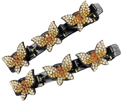 1 paire de pinces à cheveux antidérapantes à double couche avec strass pour femmes, accessoires de cheveux double couche antidérapante