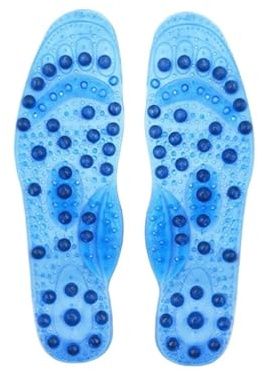 Magnetisk massage innersulor fot akupressur sko dynor terapi bantning innersulor för viktminskning man kvinnor unisex (blå, S EU 35-40)