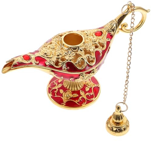 Levemolo Ornamento Lampada in Lega di Zinco 12 CM Rosso Stile Retrò Decorazione per Casa e Scrivania Idea Regalo Festiva Design Luminoso e Resistente
