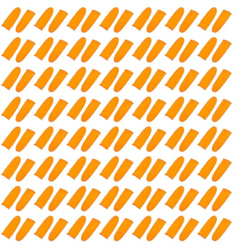 COLLBATH Fundas Protectoras para Dedos Diseño Sencillo Naranja de Látex para 100 Antideslizantes y Resistentes Uso Hogar y Cuidado Personal