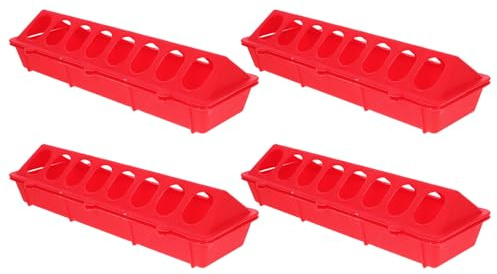Levemolo Comedero Automático para Aves Pequeñas de Plástico, Tapa Abatible, Tamaño Pequeño Rojo, 4 Unidades – Comedero para Palomas, Loros y Codornices, Adecuado para Jaulas y Alimentación