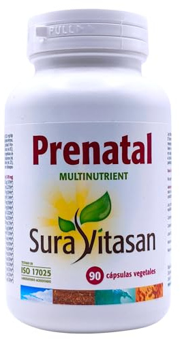 Sura Vitasan Prenatal Multinutriente 90 Cápsulas Vegetales - Con Folato Activo (L-Metilfolato), Hierro, Yodo y 24 Nutrientes Esenciales - Complejo Vitamínico para Embarazo y Lactancia