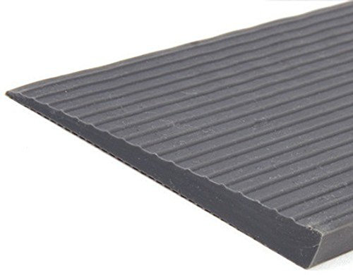 FabaCare Schwellenrampe Gummi mit Klebefläche, Rampe für Türschwellen, grau, Türschwellenrampe, Rollstuhlrampe, 48 mm x 250 mm x 700 mm, Schwellenhöhe 4,8 cm