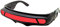 grinderPUNCH Futuristic Space Alien Costume Sunglasses Cyclops Shield Party Mirror Mono Lens (Black - Red Lens)