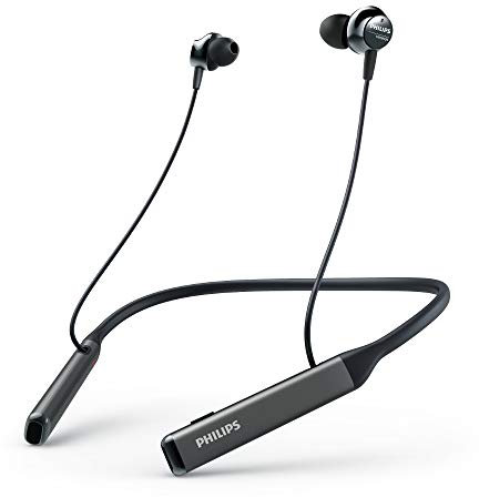 Philips Wireless Neckband Headphones PN505 with Active Noise Canceling, Voice Assistance, Up to 14hours Play time, Hi-Res Audio (TAPN505BK), Black