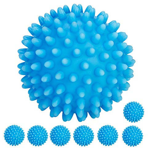 Smart Design Plastic Dryer Balls with Spikes - Set of 2 - Fabric Softener - Eliminates Wrinkles and Reduces Static - for Laundry, Clothes, Fabrics - Blue