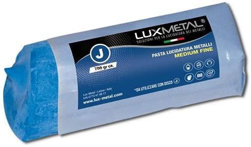Lux Metal Pate A Polir Abrasive Medium Fine Bleu Foncé 700 g De Polissage Metal Acier Inox Alu Pour Aluminium Laiton Nettoyage Cuivre Or Argent Polish Chrome Plexiglass Resine Epoxy Plastique Couteau
