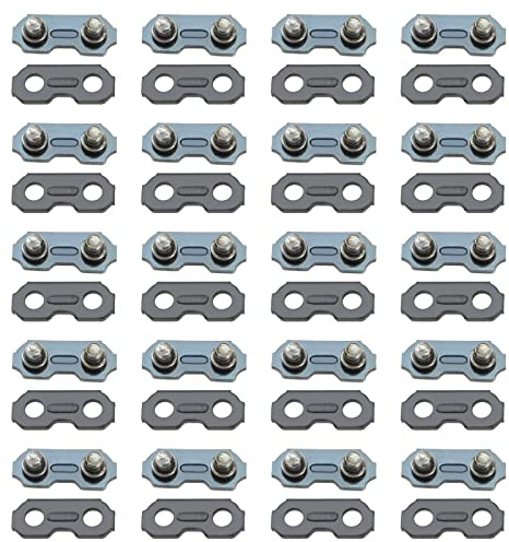 ECSiNG 20 uppsättningar motorsågskedja sammanfogande länkar motorsåg master link reparation förinställd rem kompatibel med stor 3/8LP mätare 1,3 mm kedja passar för kedjor från 66 till 84 länkar