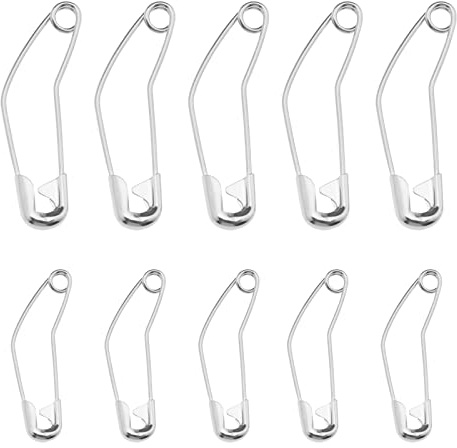ECSiNG 200pcs Épingles de Sécurité Incurvées 27mm 38mm Quilting Épingles à Badigeonner Épingles à Badigeonner Incurvées Accessoires pour l'artisanat Quilting Couture