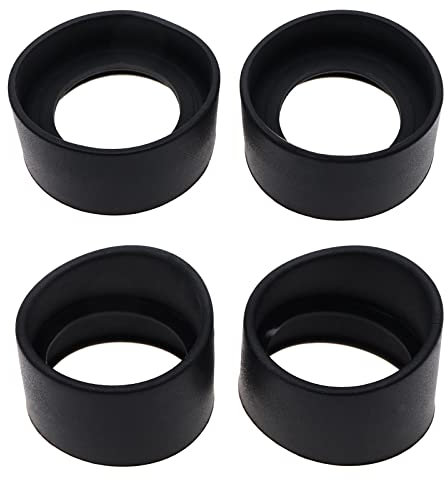 eMagTech 4 Stück Okularabdeckung für 32-36mm Stereo Mikroskop Okulare Weichgummi Augenschützer Augenmuschel (2x Schräger Winkel und 2x Flacher Winkel) Schwarz