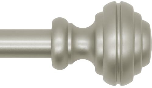 Nickel Curtain Rods for Windows 48-84 inch,3/4 inch Heavy Duty Adjustable Decorative Curtain Rod with Modern Finials,Window Rods for Bedroom, Living Room,Patio and Kitchen