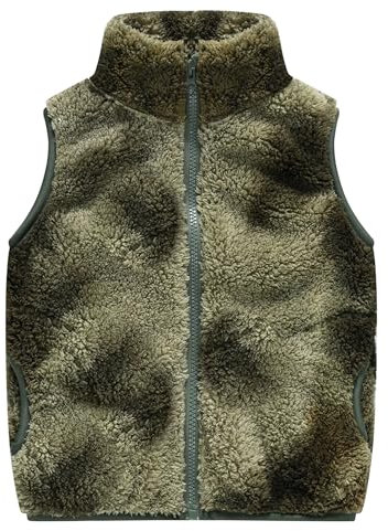 Happy Cherry Mädchen Rosa Fleece-Weste Flauschig Atmungsaktive Outdoor Warm Herbst Winter 7-8Jahre