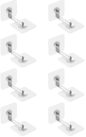 EIHI Kippsicherung Möbel für Kleinkinder 6×6 cm, 8 Stück Kippschutz Möbel-Wandanker, Anti-Tip Halter für Baby-Proofing und Haustierschutz, Wandanker Ohne Bohren,selbstklebend