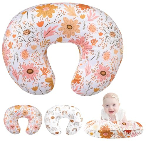 Federa per cuscino per allattamento al seno, federa rimovibile per allattamento al seno, motivo carino, per ragazze e ragazzi, 69 x 52 cm (rosa)