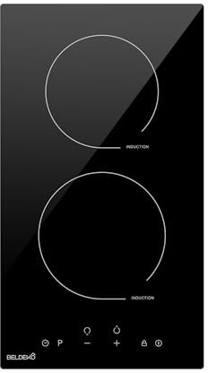 Plaque Induction 2 Feux Encastrable BELDEKO - 3600W - Fiable et Robuste - Minuteur, Touches Tactiles, Anti-Débordement, 9 Niveaux de Puissance