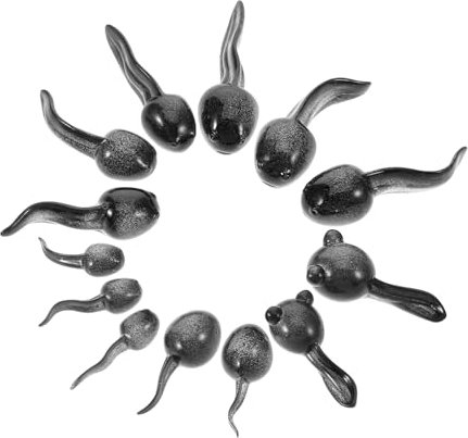 SKISUNO 13Pcs Miniature Tadpole Figurines Realistic Tiny Animal Models for Moss Garden Diy Bonsai Ornaments Indoor Outdoor Pond Patio Aquarium Decoration