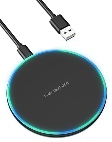 Binamao Wireless Charger, Wireless Charging Pad for iPhone 16/15/14/13/12/11 Pro/Pro Max/XS Max/XR/SE, 15W Max Fast Wireless Charger for Samsung Galaxy S24/S23/S22/S21S20/Note10/9, AirPods 2/Pro